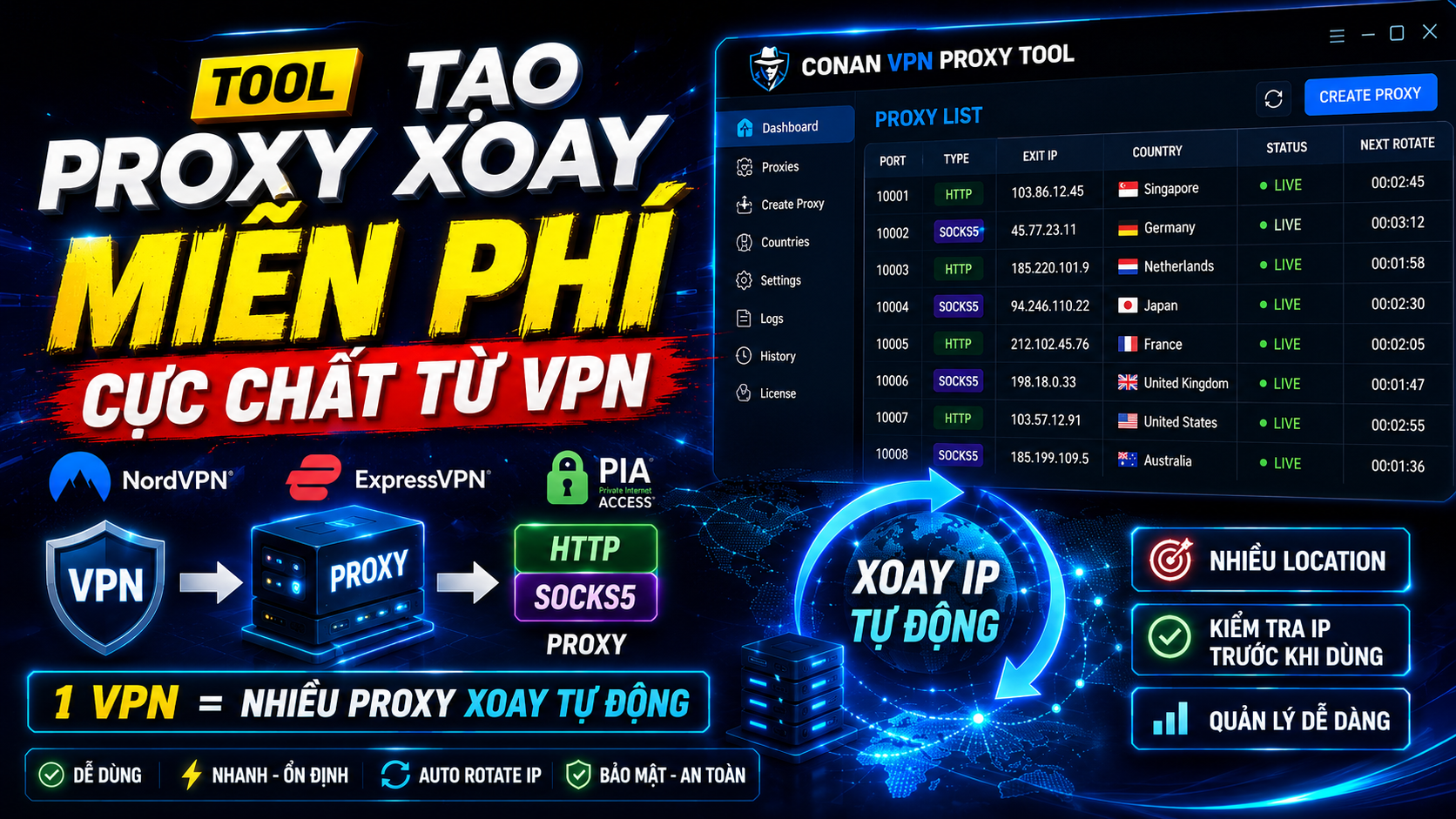 Tool reg Proxy từ VPN